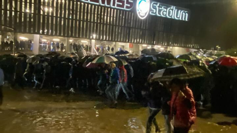 Allagata l’uscita della Curva Nord del Gewiss Stadium